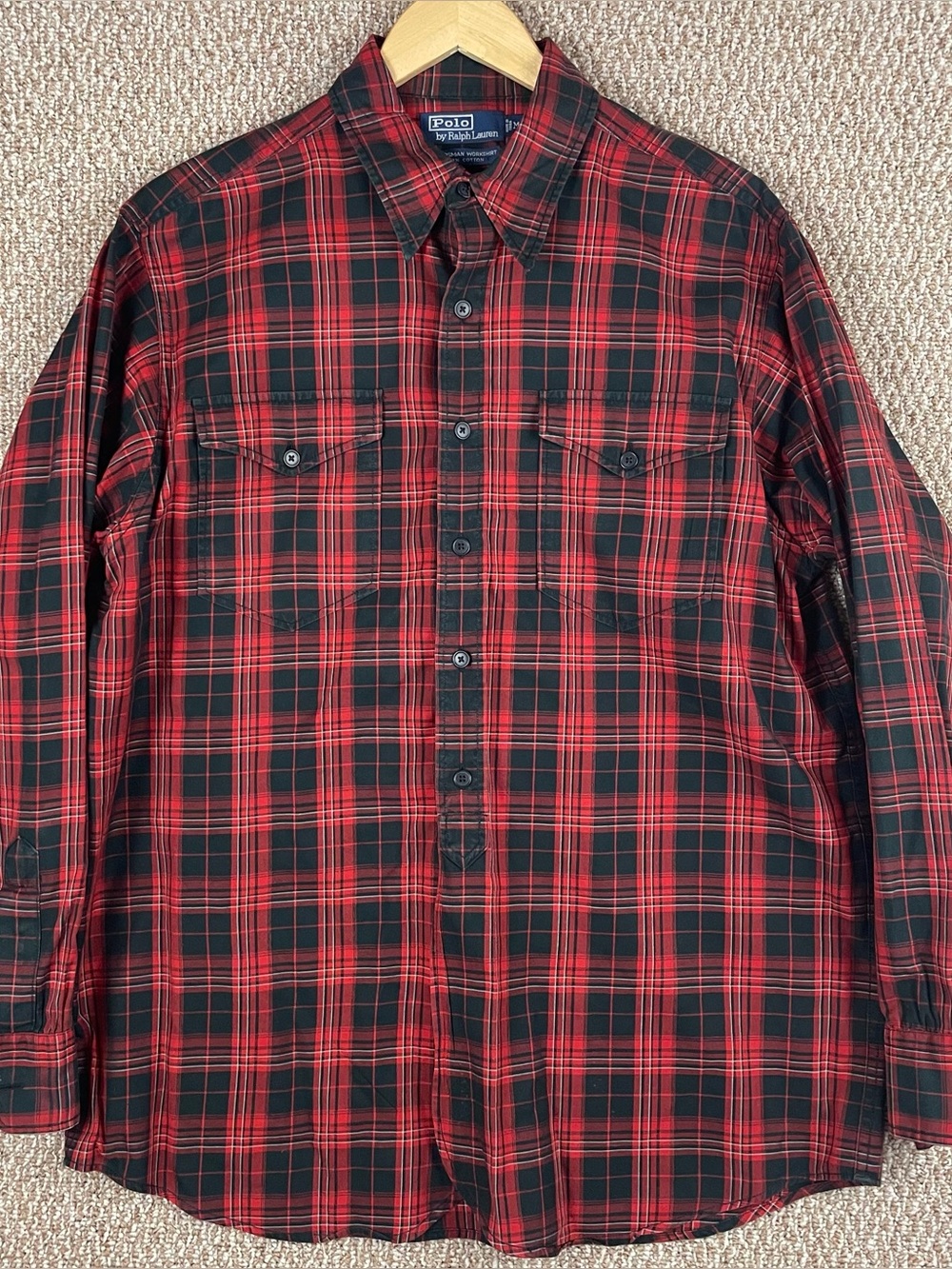 Vtg Polo Ralph Lauren Shirt Mens Medium Fits L/XL Woodsman Lumberjack Plaid F547
